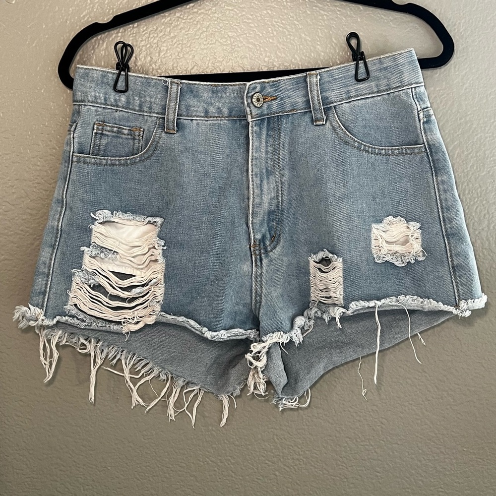 Distressed Denim Women Shorts | Size M-L